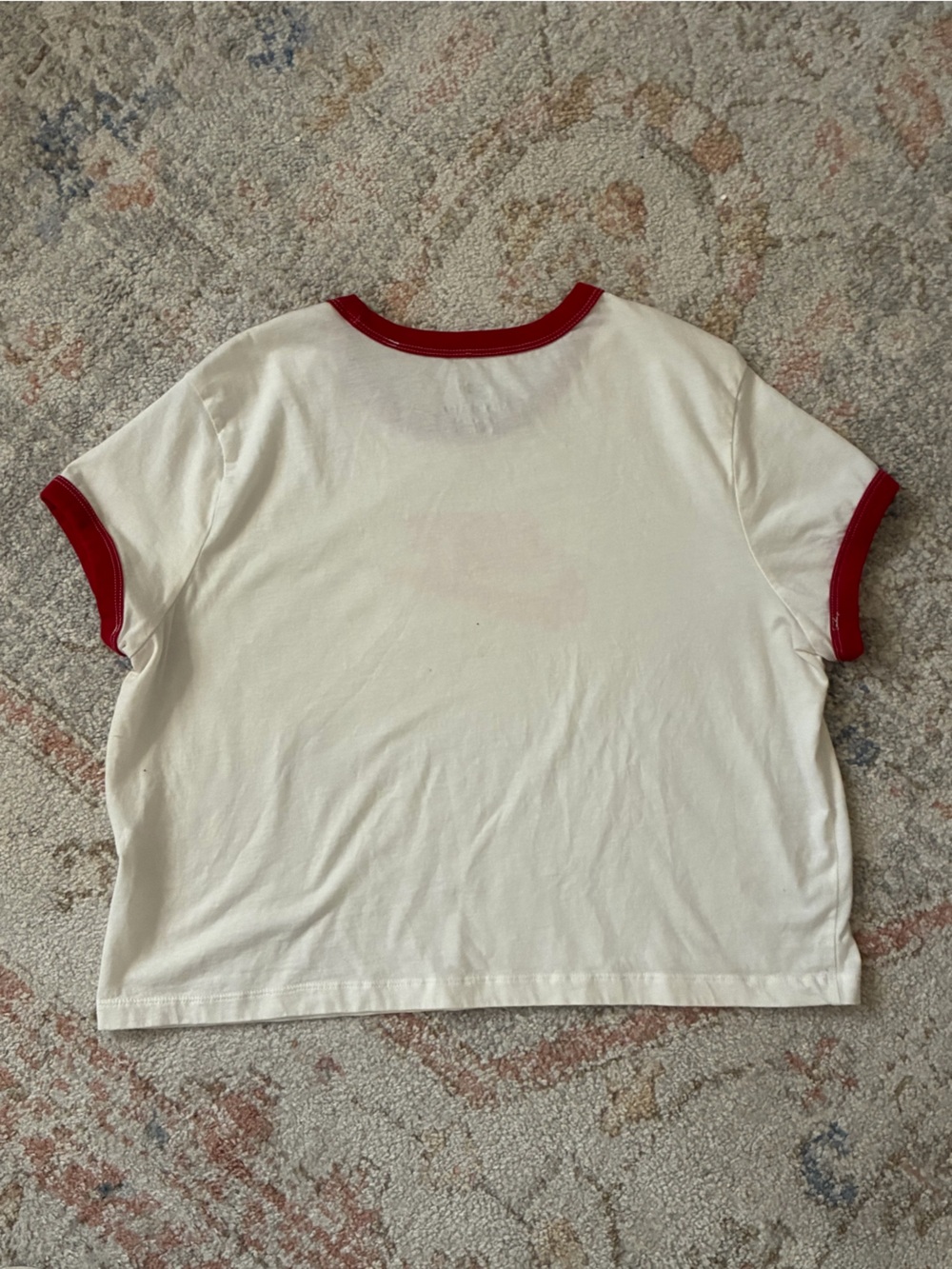Vintage Nike White Baby Tee with Red Logo and Trim-Size L- - Picture 5 of 5